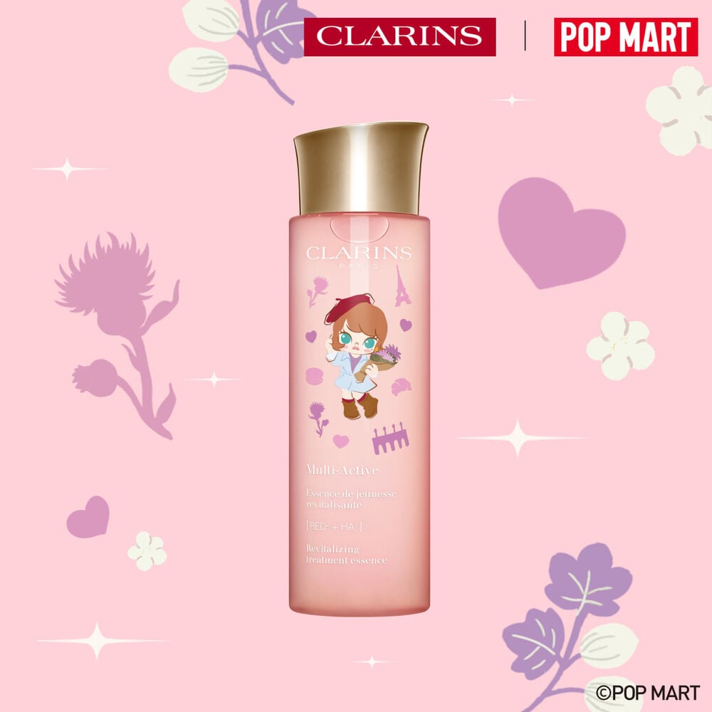 Limited edition Pop Mart anti-ageing treatment essence with hyaluronic acid to smooth and revitalise skin intensely.