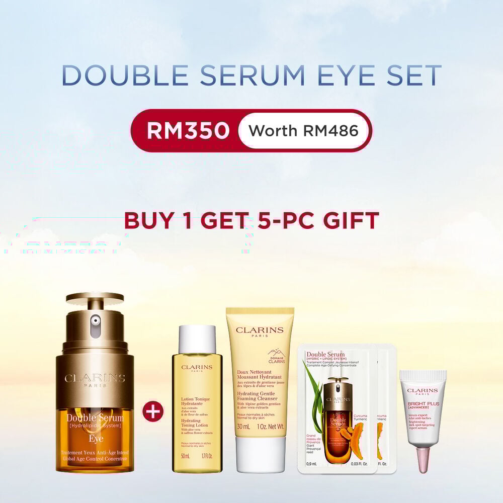 Double Serum Eye packshot with ingredients