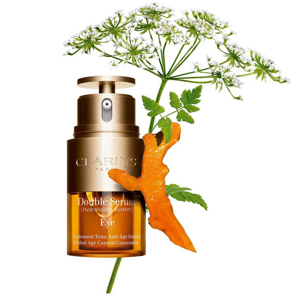 Double Serum Eye packshot with ingredients