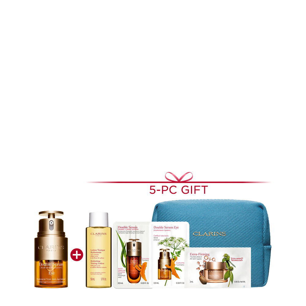 Double Serum Eye packshot with ingredients