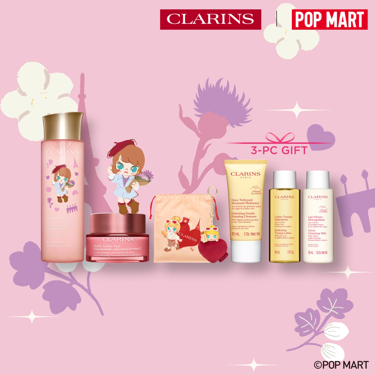 (Clarins x POP MART) Multi-Active Revitalising Treatment Essence and Night Cream Bundle